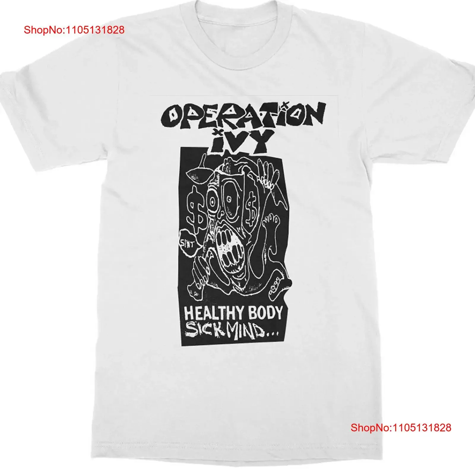 

Футболка Operation Ivy Healthy Body Sick Mind, хлопок SB229, винтажная стираная дизайнерская одежда, повседневная мягкая слегка модная унисекс