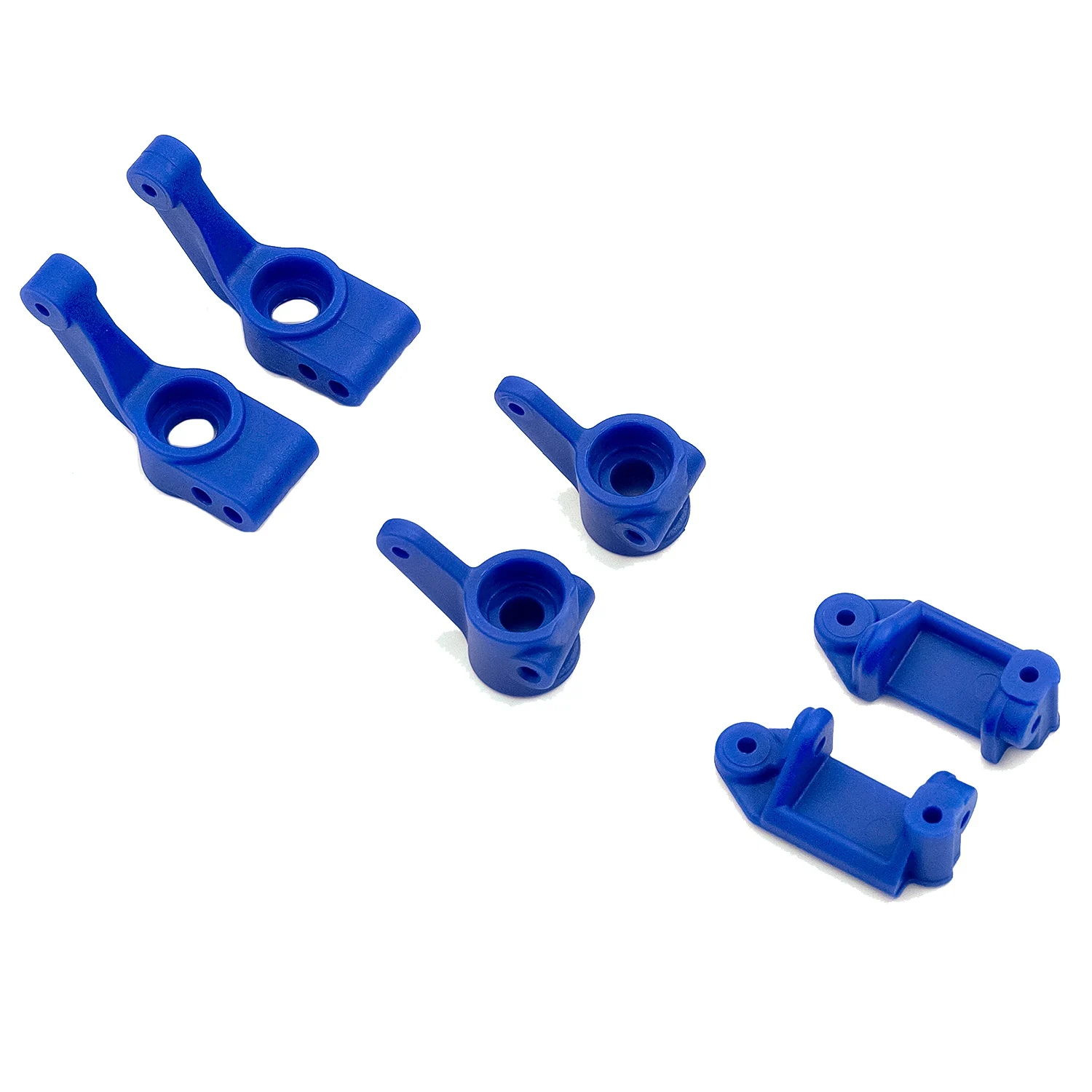 Front & Rear Suspension Arms Castor Steering Blocks & Rear Pile Shaft Carrier for 1/10 4X4 Short Course Car,Blue