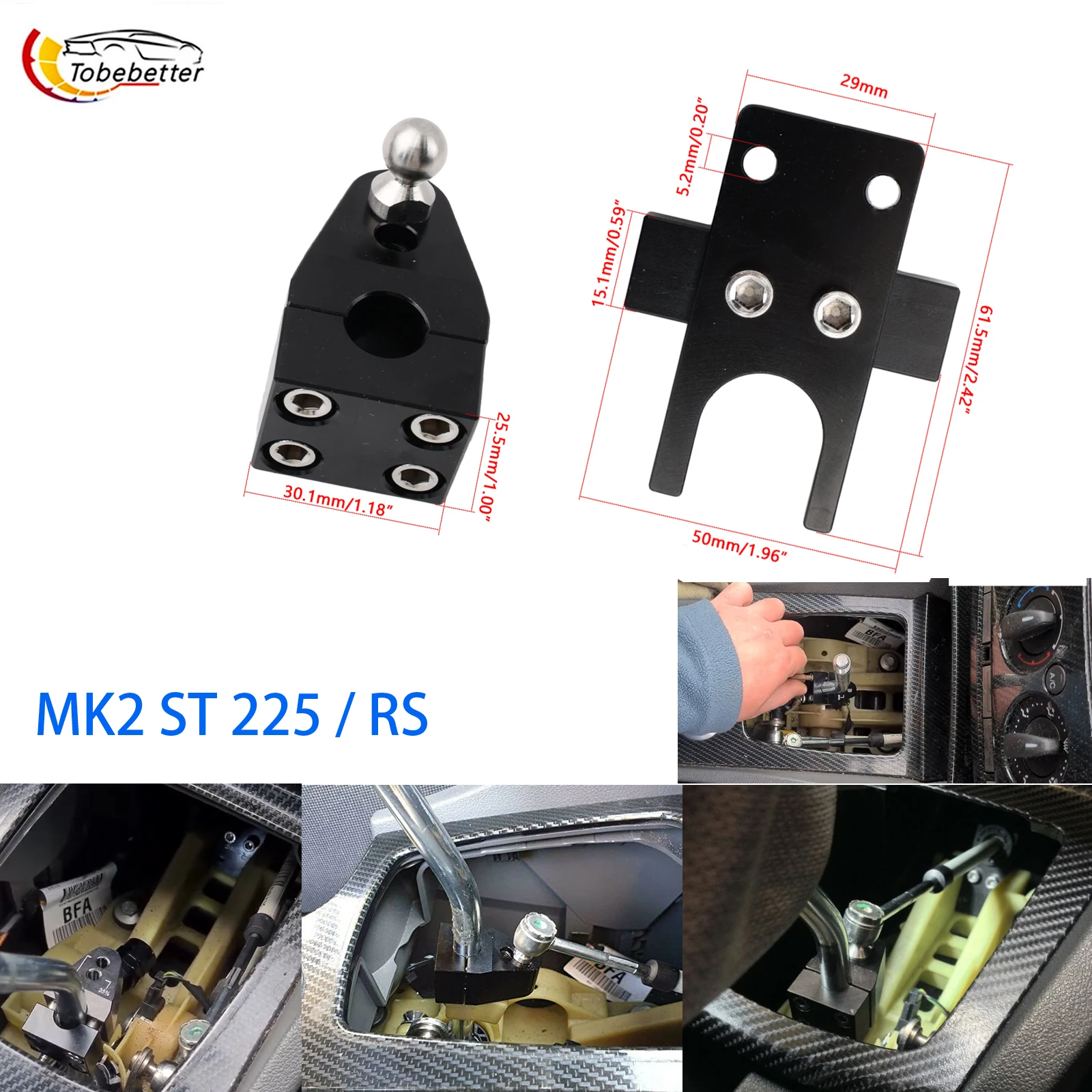 GEAR CHANGE RACE Pro 2 QSFFMK2-BLACK Quick Shift / Short Shifter Set for Rally Ford Focus MK2 ST 225 / RS 2004-2012