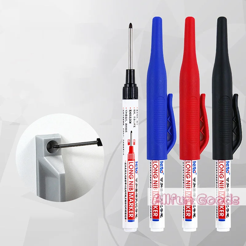 [TG835]Large Capacity Long Head Markers Pen Bathroom Woodworking Decoration Multi-purpose Deep Hole Marker Pens Pen Black Ink