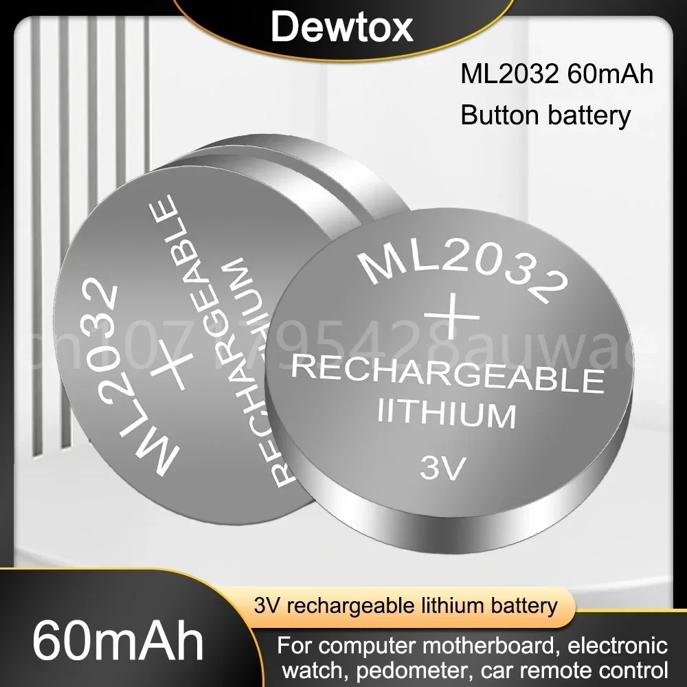 10-100PCS Brand New Original ML2032 3v Rechargeable Button Battery Lithium Button Battery Can Replace CR2032