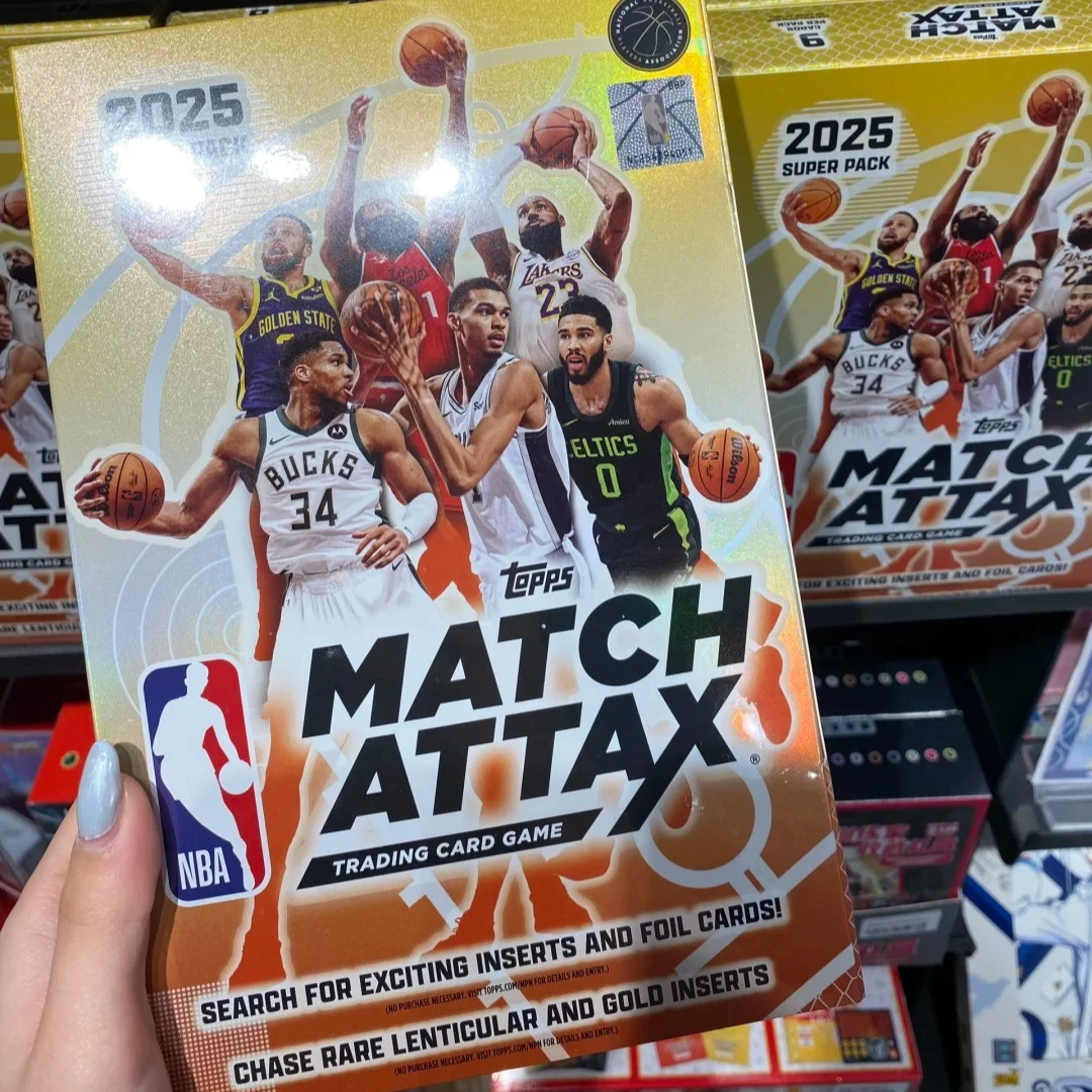 KAYOU Topps NBA Star Card 2025 NBA Match Attax Card Jeu de cartes de match de basket-ball TCG Cartes de collection de combat Pack d'énergie Jouet Cadeaux