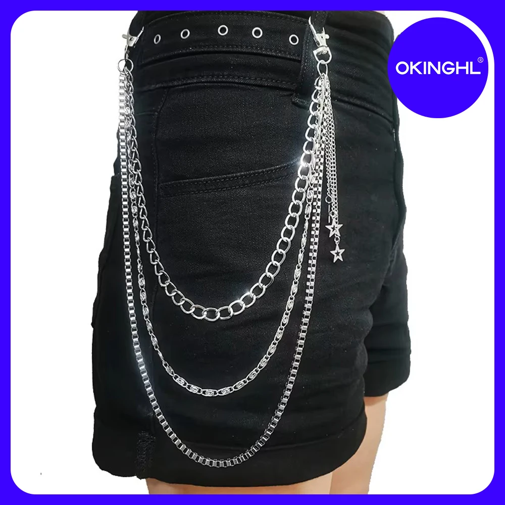 

1pc Hip-Hop Punk Star Pants Chain - Versatile Zinc Alloy Casual Accessory for Men & Women, Perfect for Casual Attire or Parties,