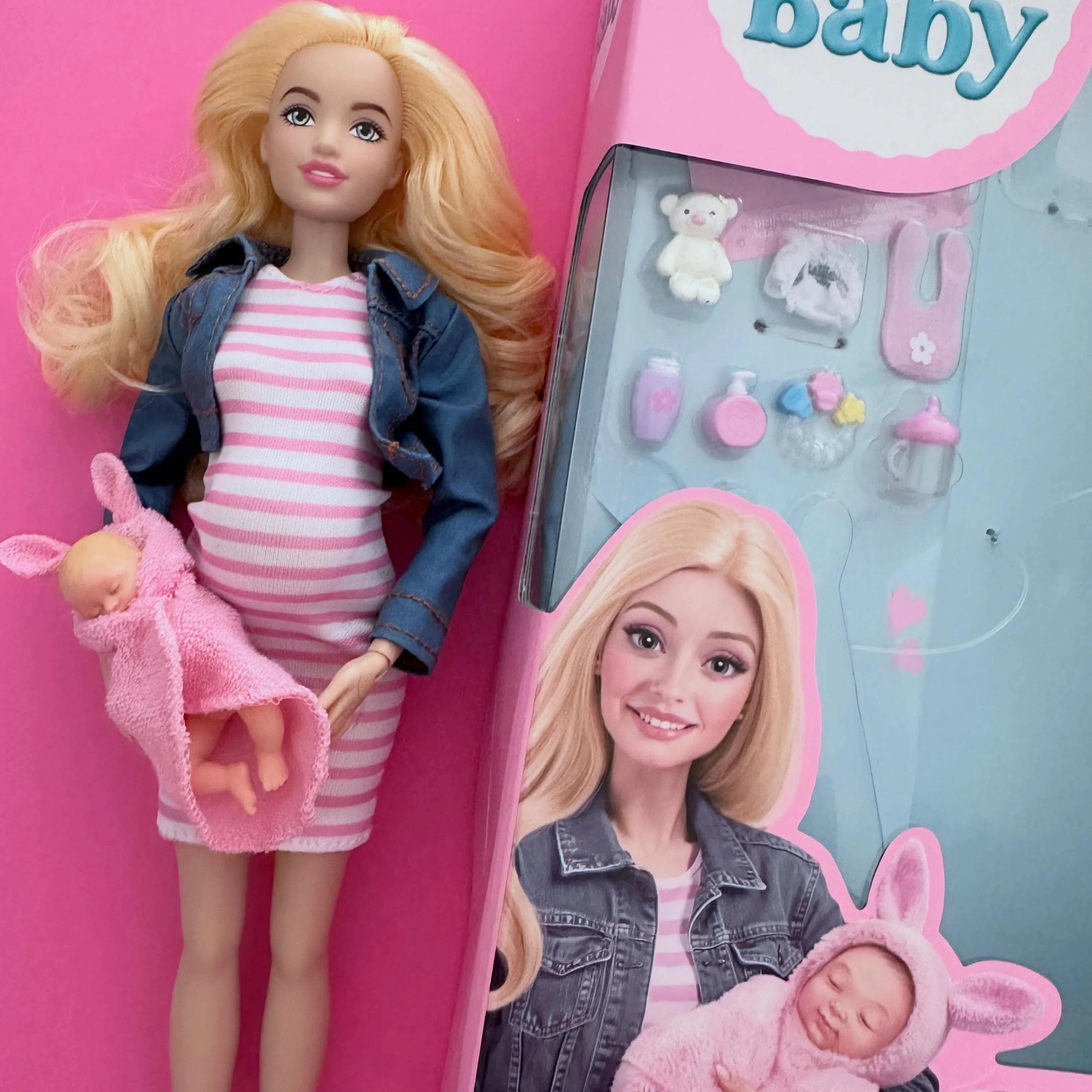 Zuru My Mini Baby Pregnant Doll Mom And Baby Surprise Pretend Play Role Play Set With Complete Accessories For Collectors view 2