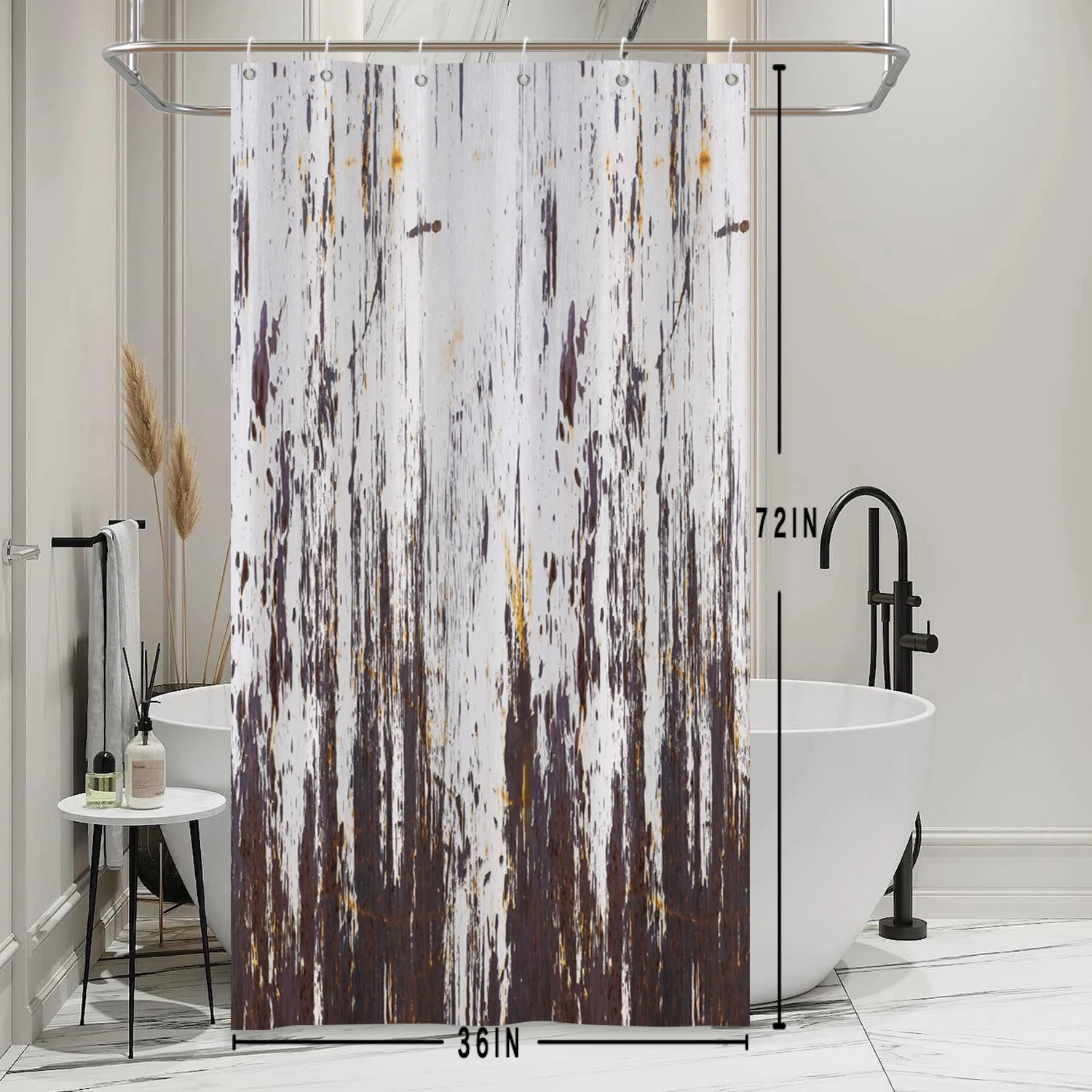 Shower Curtains For Small Bathrooms Natural Graffiti Irregular Pattern Bathroom Partitions Custom Size 3D Printed Shower Curtain