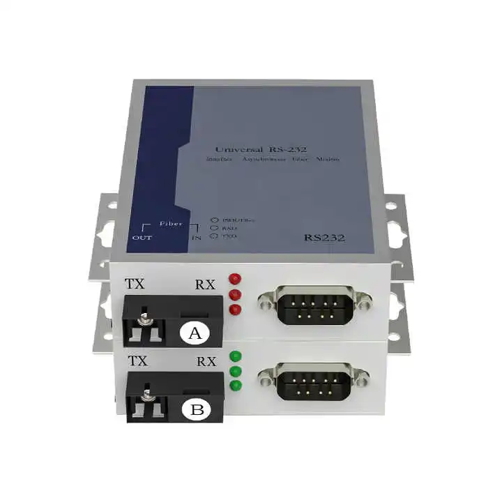 High Quality 1 Channel Serial Data RS232 to Fiber Converter Single Mode SC FC ST Bidirectional DB9 RS-232 Fiber Optic Transceive