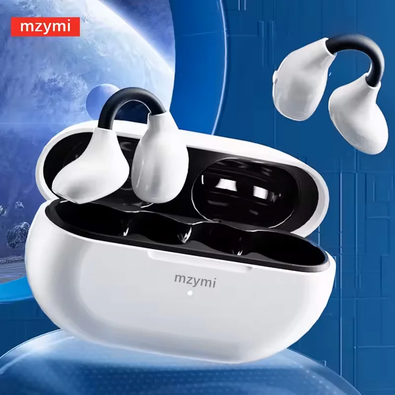 

mzymi C01 Wireless Earphones Ear Clip Bluetooth5.3 Headphones Earring Sports Bone Conduction Earbuds Waterproof Headset with Mic