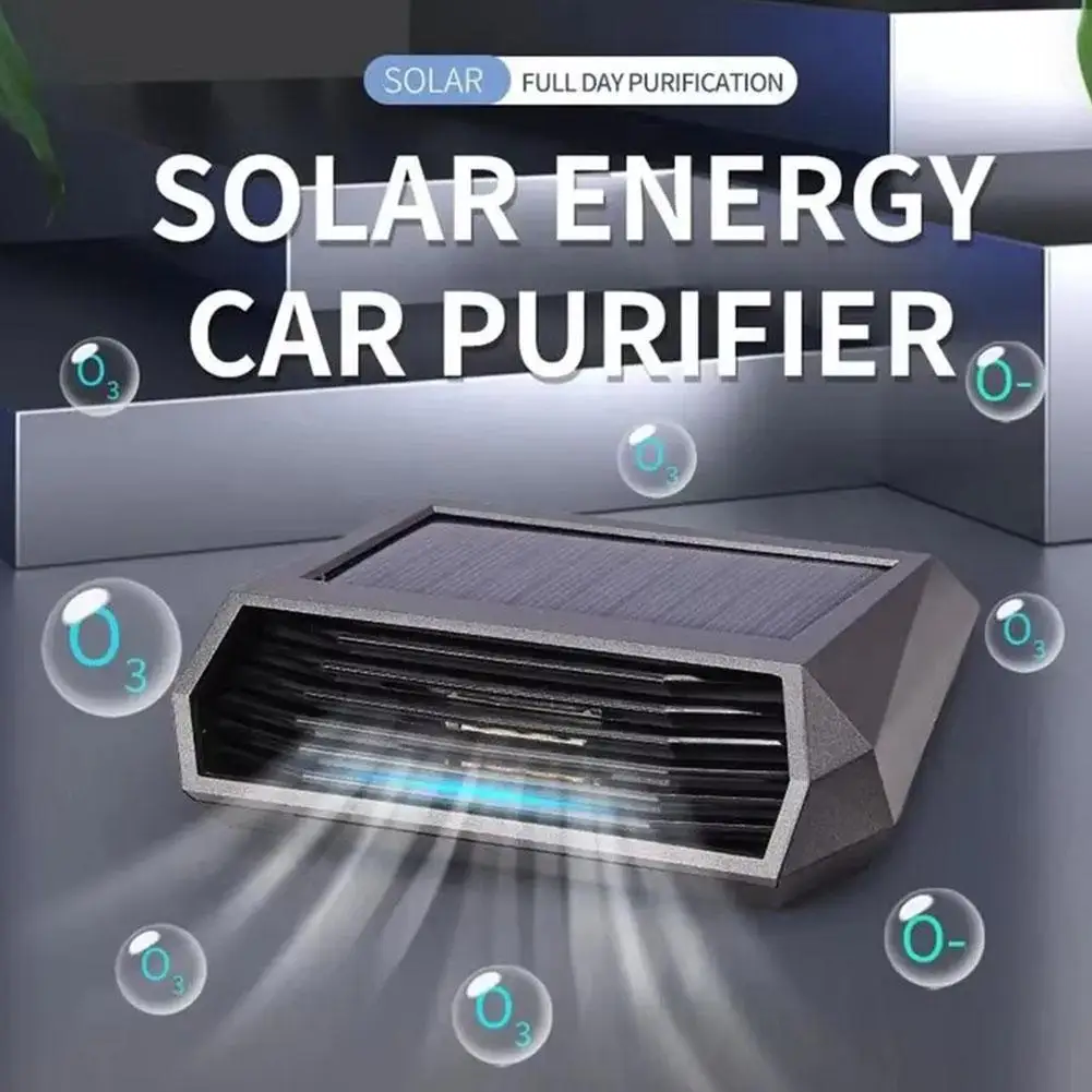 Solar Powered Car Air Purifier With Deodorizing Sterilizing Changing Light Indicator Energy Saving Function Color Intellige W5R9