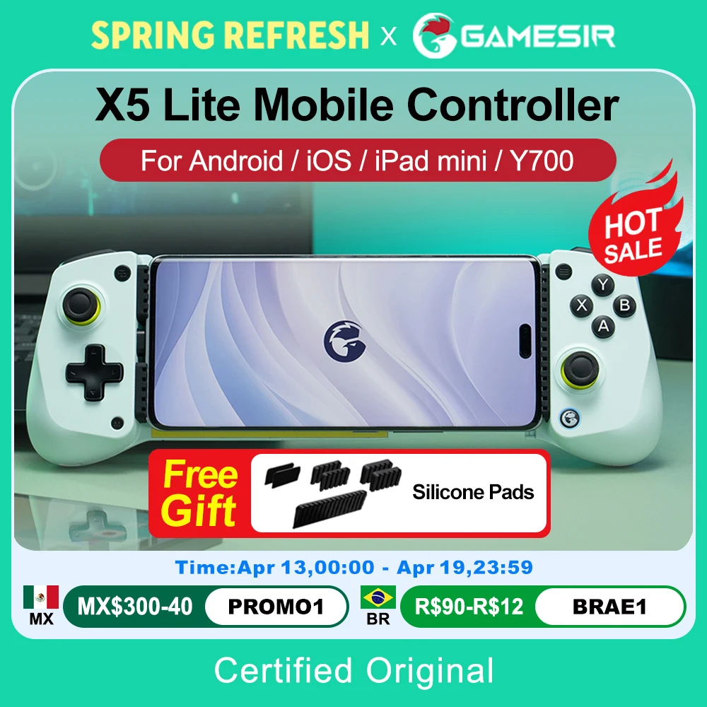 GameSir X5 Lite Gamepads de telefone móvel para iPhone 16 15 Series iPad Mini Android Tablet Controller Hall Effect Joysticks Design