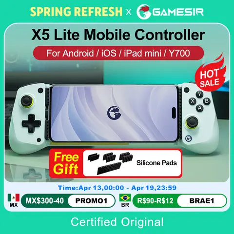 GameSir X5 Lite Mobile Phone Gamepads for iPhone 16 15 Series iPad Mini Android Tablet Controller Hall Effect Joysticks Design