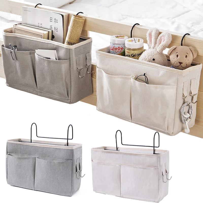 Bedside Hanging Organizer Pocket Storage Bag Crib Storage Cradle Baby Pocket Bed Desk Bag Sofa Remote Control Storage Organizer