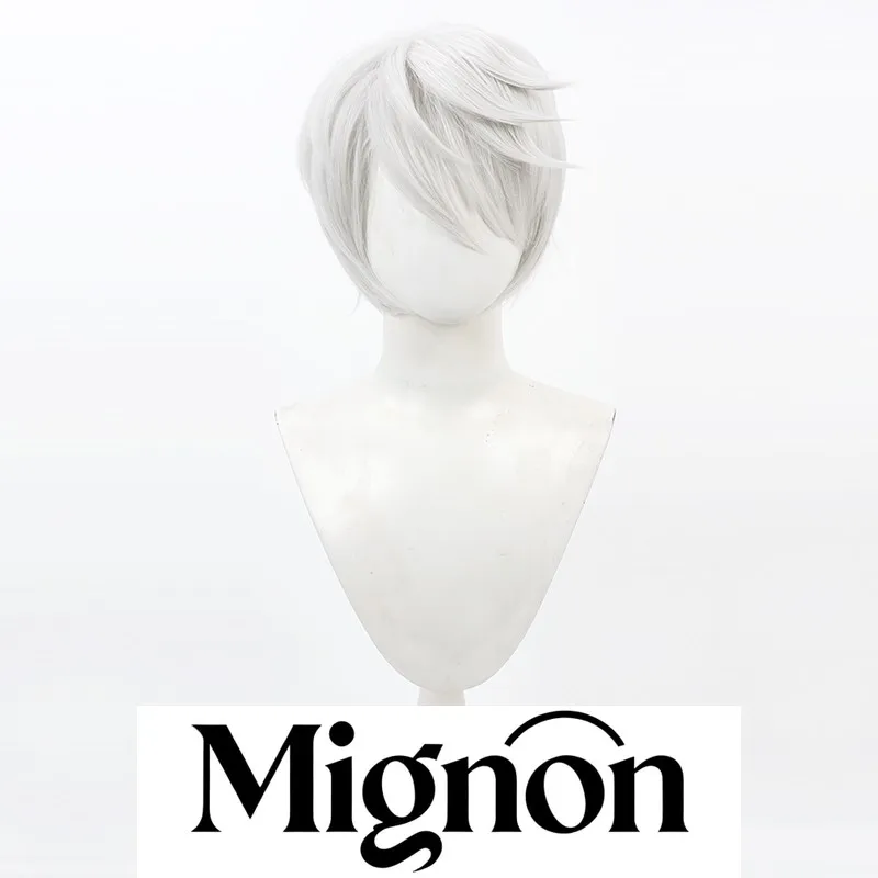 Bungo Stray Dogs Nikolai Gogol cosplay wig silver white spiky jester Halloween gift view 5