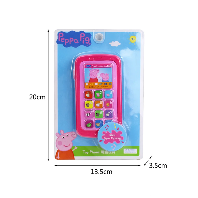 Peppa Pig Emulate Mobile Phone Kids Early Education Playing House Emulation Sound Light Music Tablet Phone Toys Gifts Child Toy