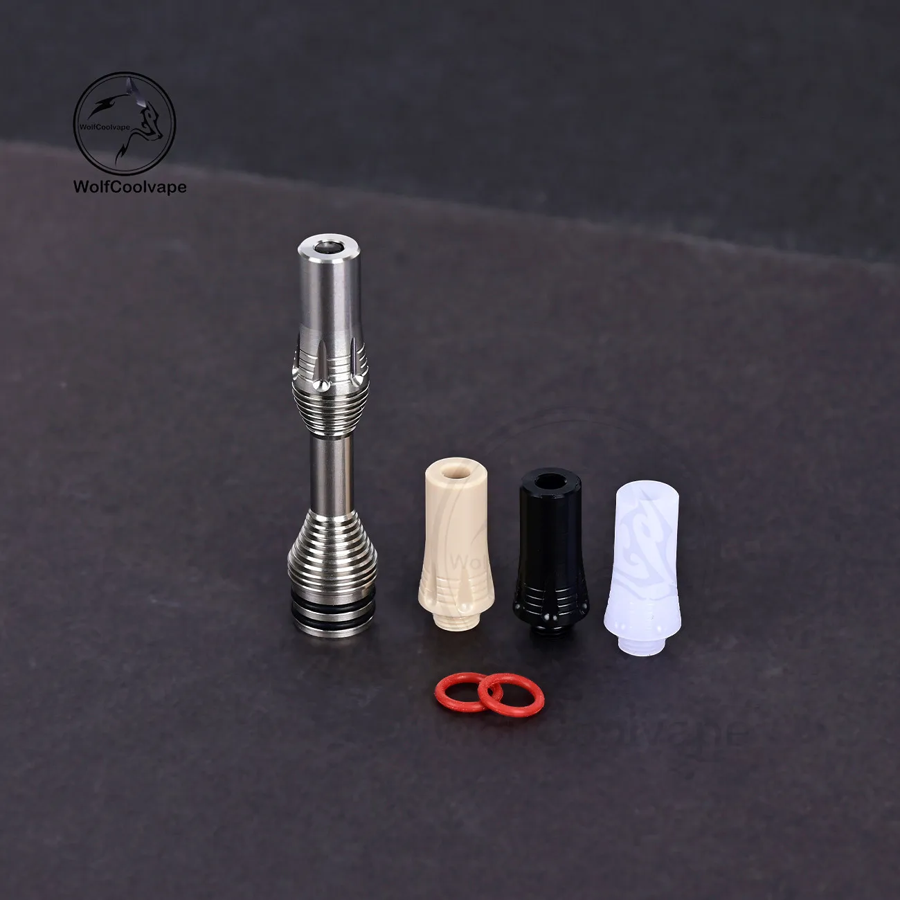 Wolfcoolvape 415 Tombo Giri Zetsuichimon Style MTL 510 طرف بالتنقيط فضي من الفولاذ المقاوم للصدأ مناسب RTA RDA Vape Atomizers