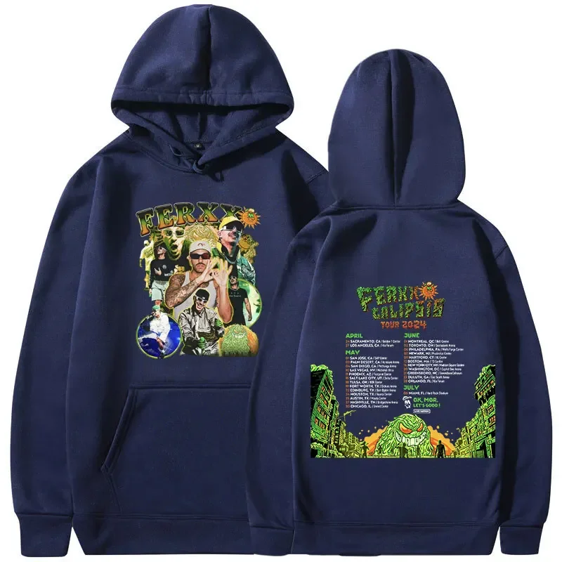 Feid ferxxo ferxxocalipsis world tour 2024 hoodies men women fashion hip hop oversized sweatshirts casual pullovers streetwear