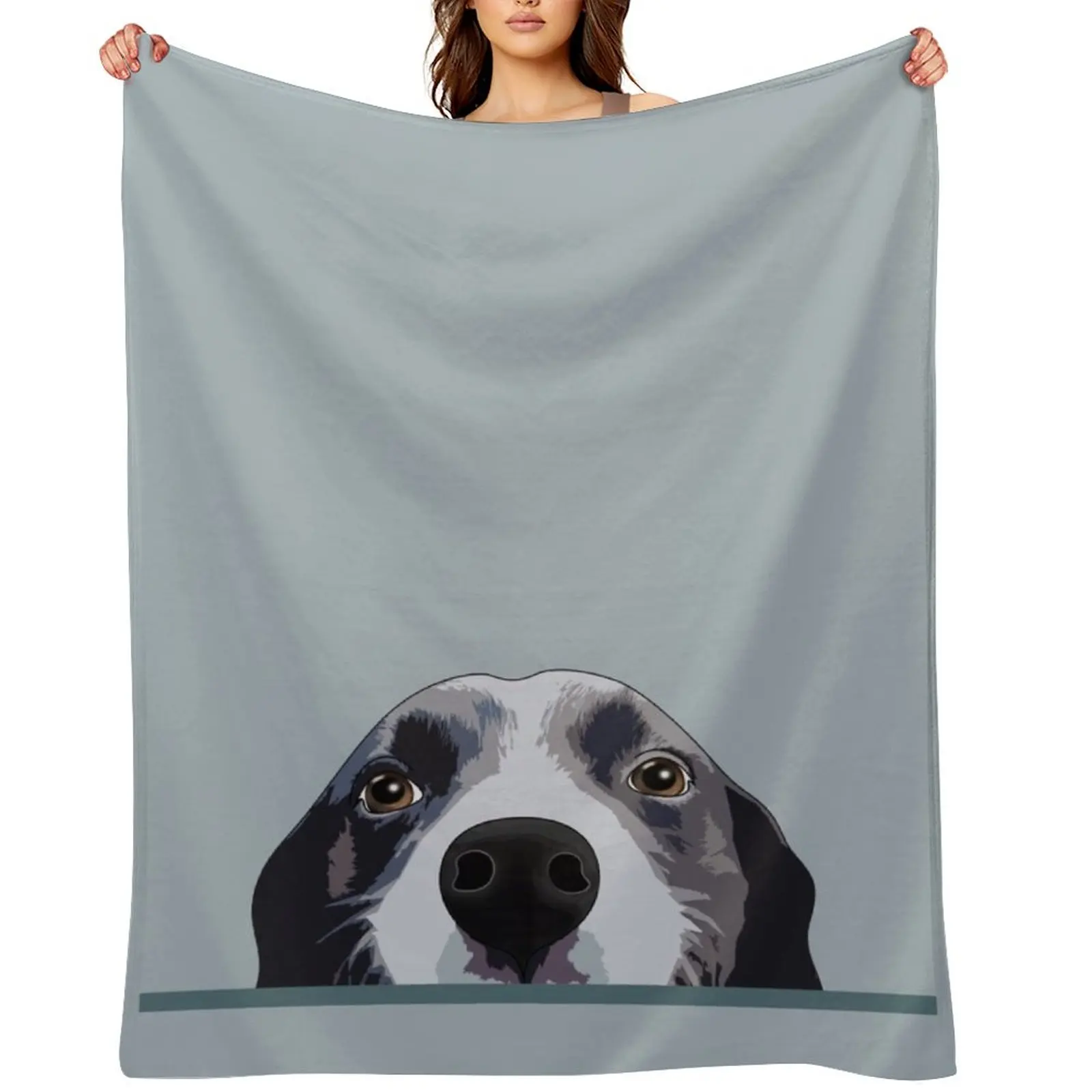 

Border Collie Peeking, Border Shirt, Gift, Lover Throw Blanket For Decorative Sofa warm winter for sofa Blankets