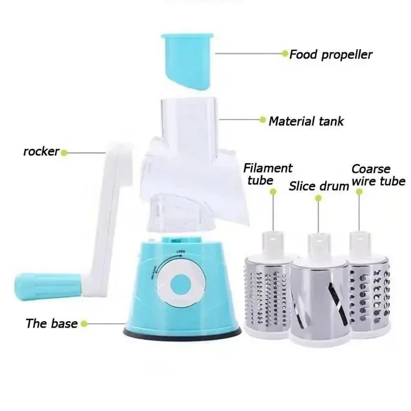 Hand Crank Vegetable Cutter Multifunctional Roller Potato Slicer Grater Shredder Manual Food Processor Home Kitchen Gadget