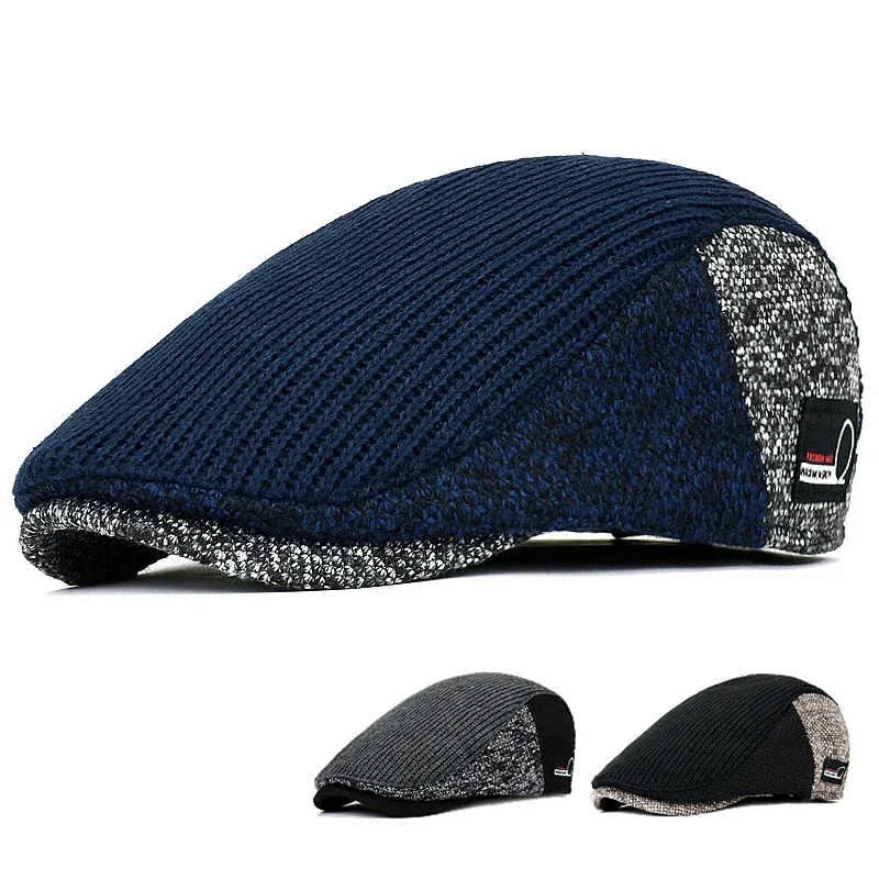 chapeus-masculinos-jornaleiro-grosso-outono-inverno-vintage-espinha-de-peixe-octogono-bone-casual-boinas-de-malha-gatsby-chapeu-plano-cor-combinando-bone