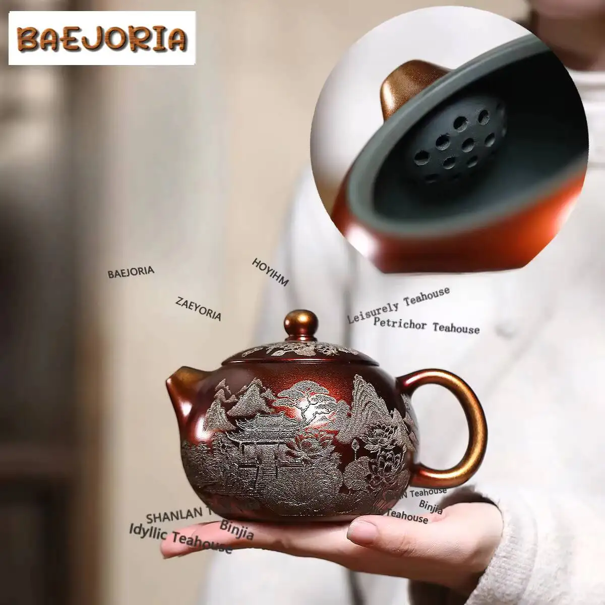 310ml Luxury Yixing Purple Clay Teapots Master Handmade Xishi Pot Raw Ore Conch Roasting Mud Tea Soaking Kettle Zisha Tea Set