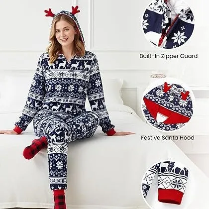 Hooded Long Sleeve Set Full Length Luxury with Pajamas Winter Pants Family Pajama Set
