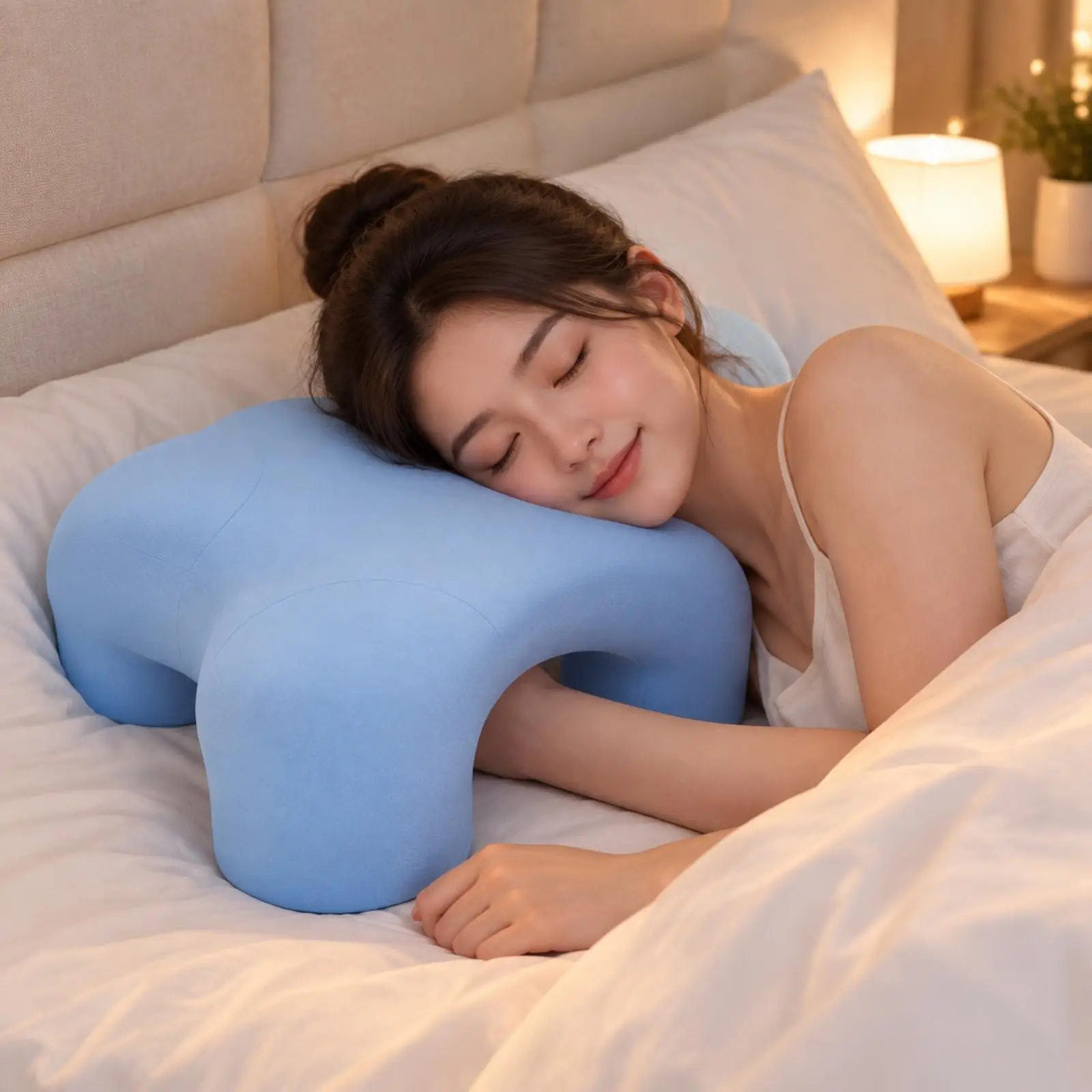Multi Functional Side Sleeping Pillow with Arm Openings for Adults Ergonomic Cushion for Lounging Rest