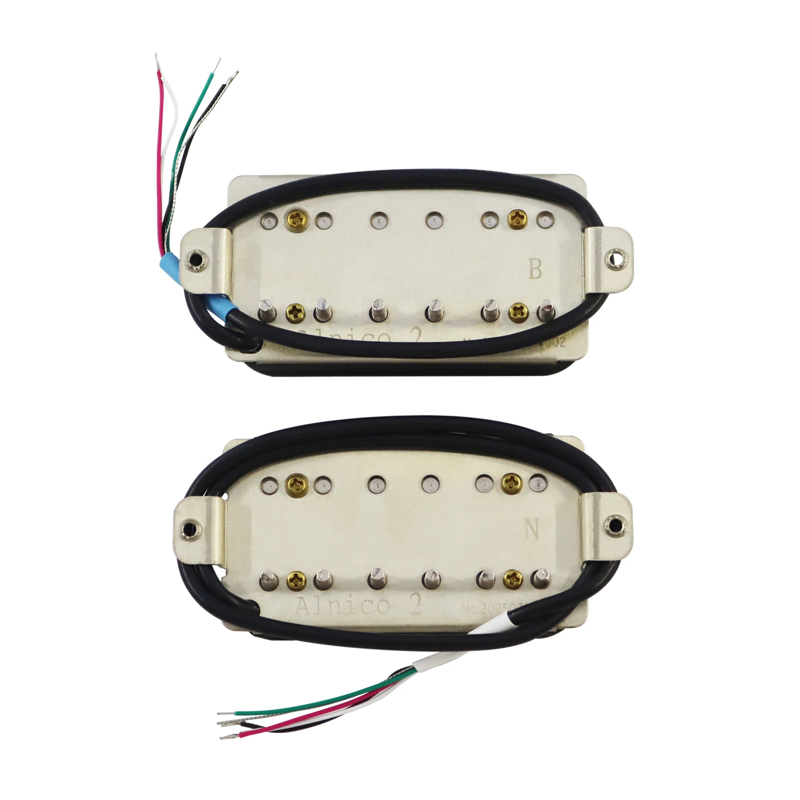 Phrilam Alnico2 6 Non &6 Adjustable Humbucker Electric Guitar Pickups 7.6K Neck 50mm 8.8K Bridge 52mm for Enhanced Sound Quality
