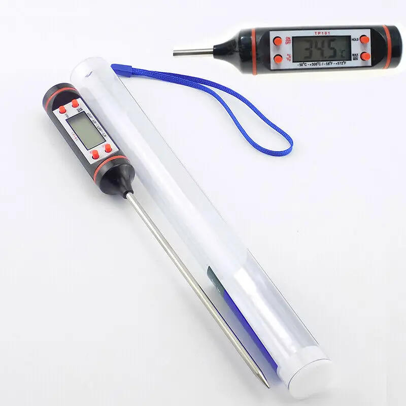 Digital LCD Food Thermometer Cooking Home Indoor Kitchen BBQ Probe Water Meat Milk Oil Liquid Oven Test Thermometer Digital