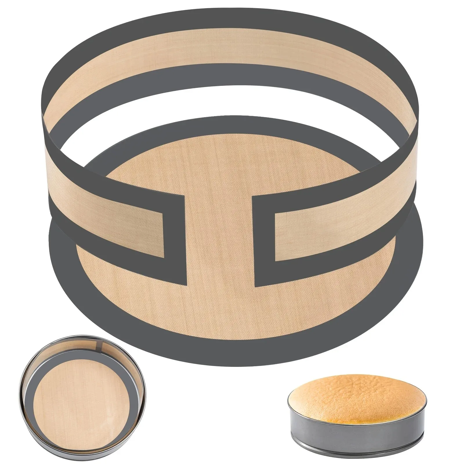 Silicone Baking Pad Suitable for Springform Flat Bottom, Preventing Cake From Sticking To The Bottom and Sides, Easy To Clean