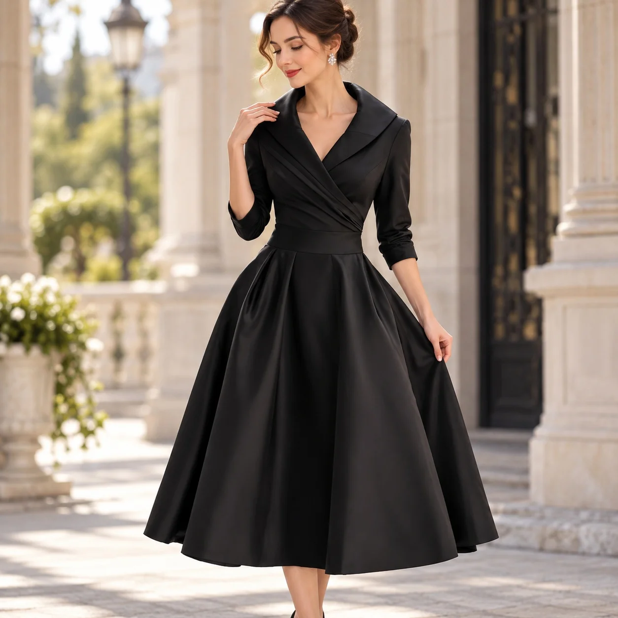 Long Sleeve Single Dress High Waist Streetwear with Asymmetrical Skirt Slim Fit European and American Style Autumn for Women