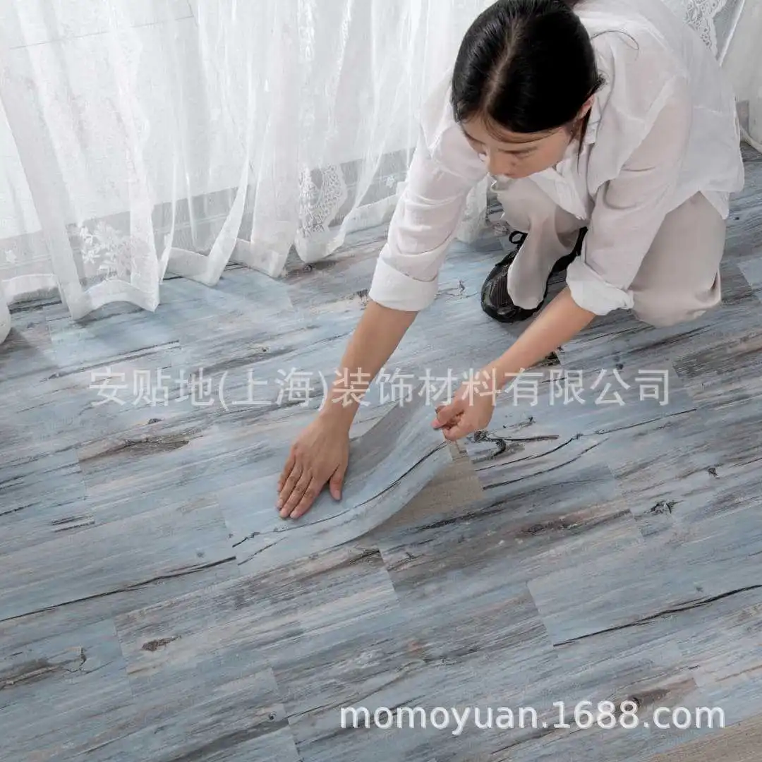 Waterproof Wood Grain Peel and Stick Floor Tiles Self Adhesive Removable Floor Stickers No Residue for Home Floor Renovation