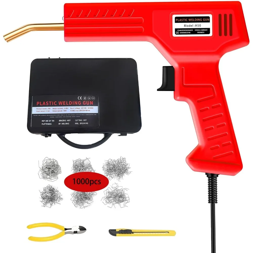 

Сварочный аппарат для пластика, комплект для сварки пластика, 1000 шт. скоб, горячий степлер, ремонтный комплект для пластика, комплект сварочного пистолета для пластика, ремонт автомобильного бампера K