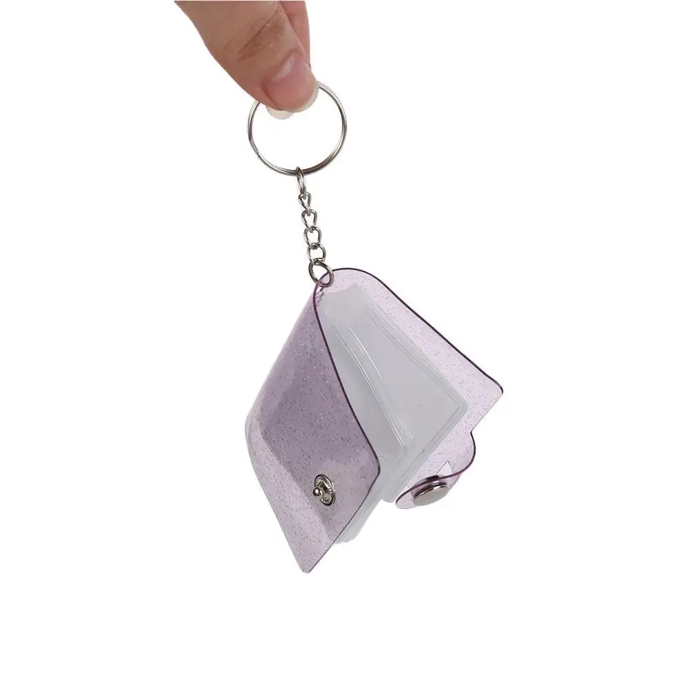With Keychain Mini Photo Album Simple Snap Button Design Storage Photo Card Holder PVC DIY Portable Pocket Album Photo Sticker
