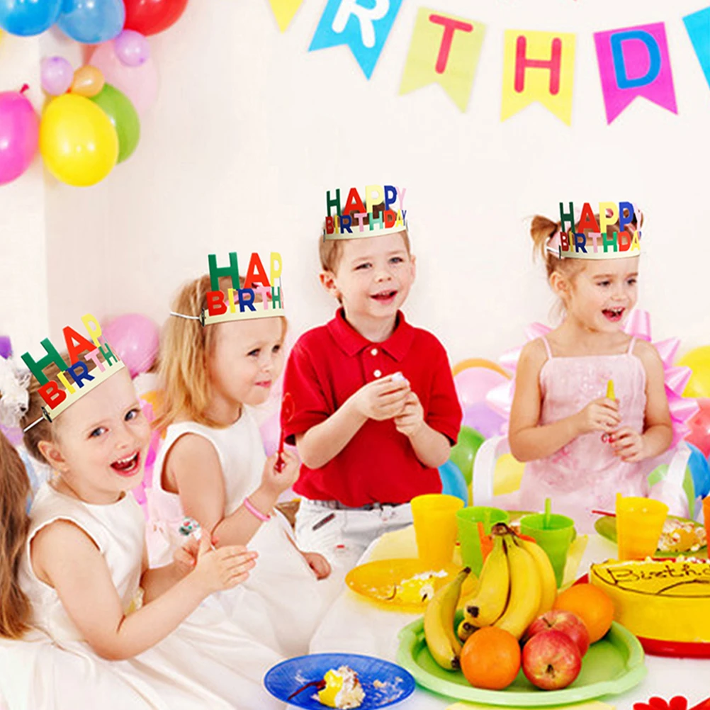 10 Uds. Diademas de cumpleaños elementos de letras de feliz cumpleaños diadema decorativa para niños ligero cómodo reutilizable fiesta
