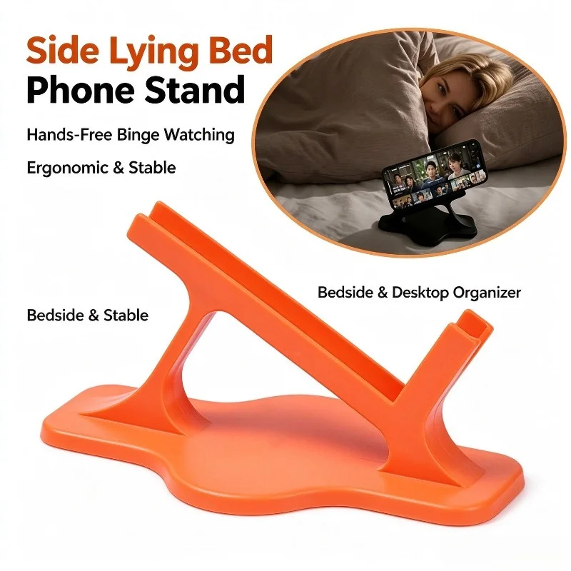 1Pc Side Lying Bed Lazy Phone Stand Ergonomic Stable Hands-Free Phone Holder Perfect for Bedtime Entertainment Video Watching