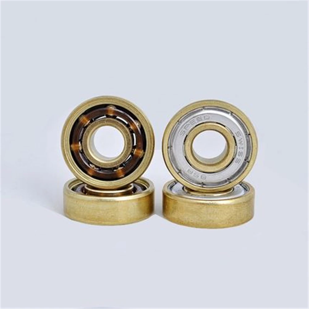 16 Pcs Swiss Golden 7-Beads BSB Speed Bearings Highly Speed ILQ-11 8x22x7 mm Bearing 608Z with Iron Box Inline Skate Bearing