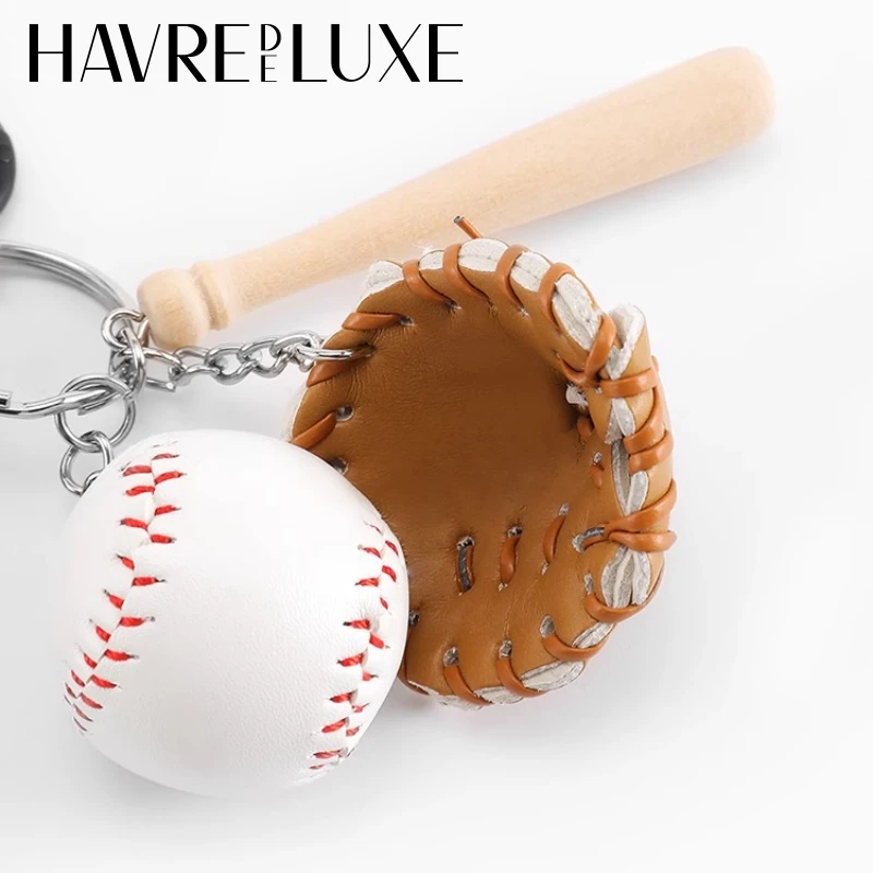 HAVREDELUXE Bag Charm For Longchamp Mini Bag Tennis Pendant Baseball Glove Pendant Personality Ins Style Braided Lanyard