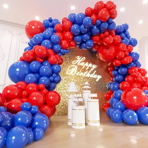 Royal Blue Red Balloons Garland Arch Independence Decor Balloon Kit Home Birthday Party Festival Background Decoration Globos