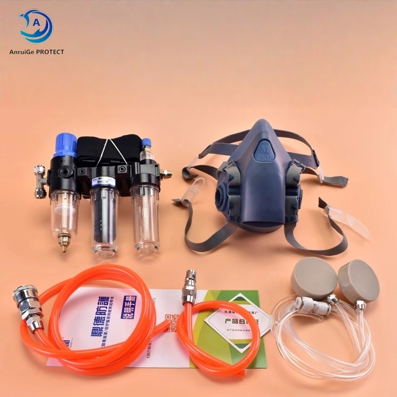 

Промышленная респираторная система с подачей воздуха 7502, полумаска для лица, полнолицевая маска, защитный противогаз для работы 6800, полнолицевая маска