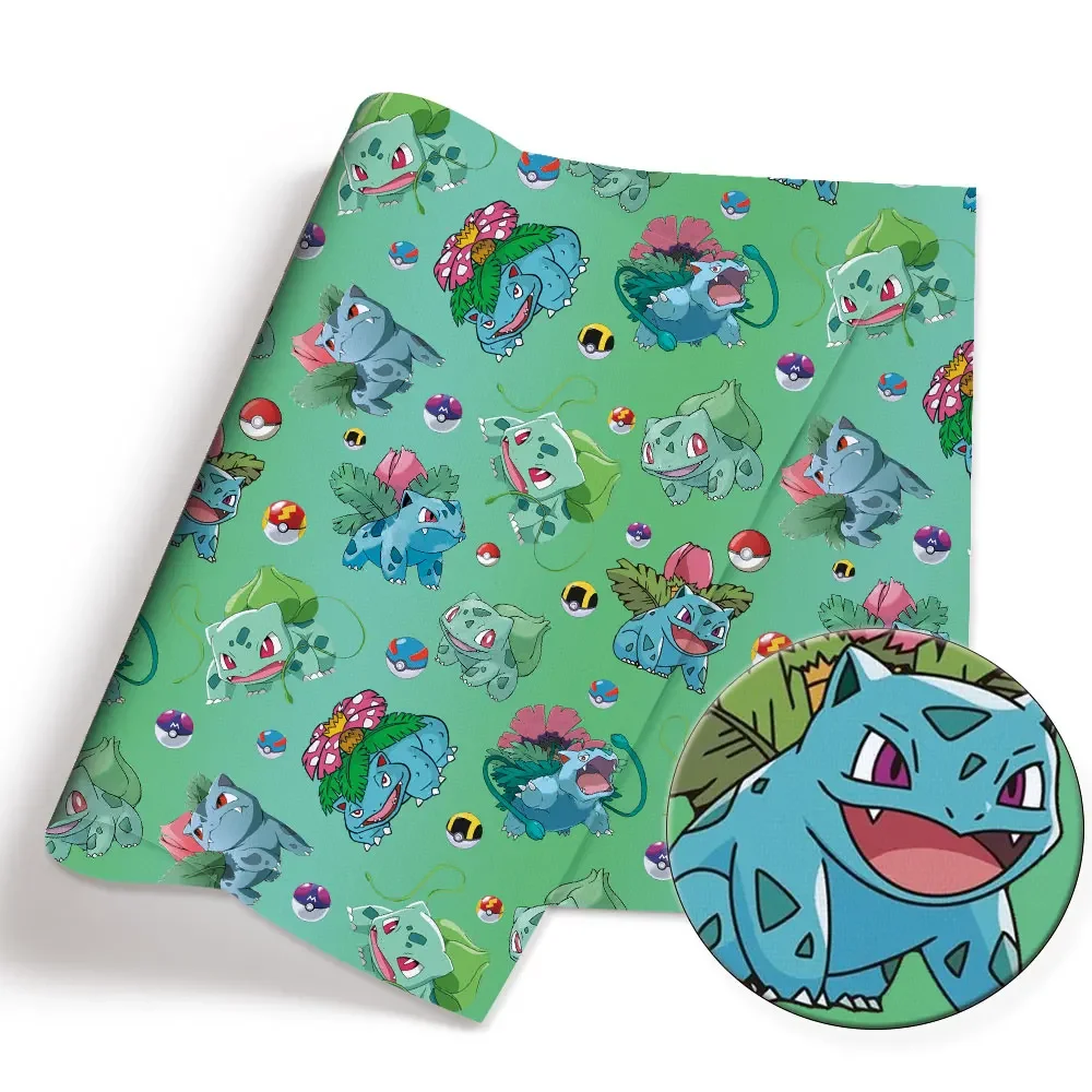 Pokemon Cartoon Fabric140*50cm Handmade Sewing Patchwork Quilting Baby Dress Home Sheet Printed Fabric Fabric Sewing Kids