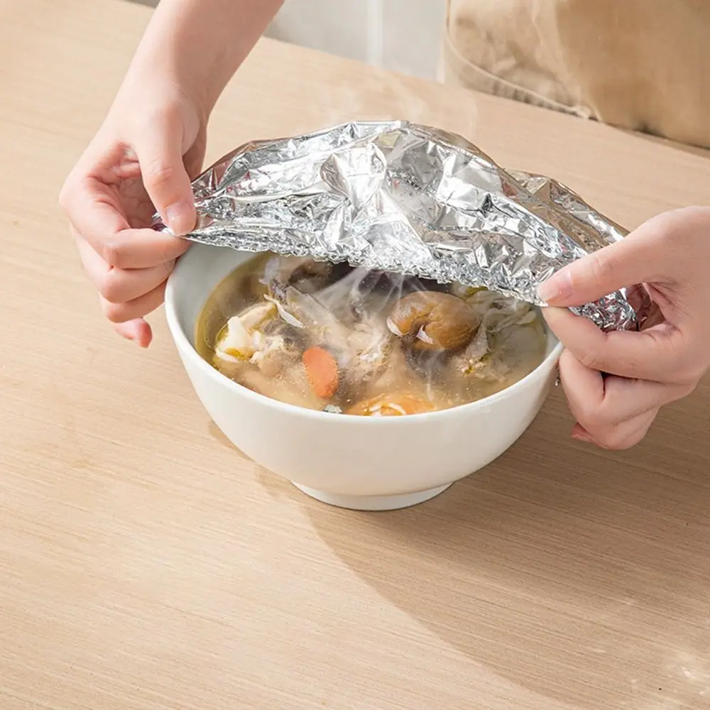 10/20/30/50Pcs Aluminum Foil Aluminum Foil Film Food Cover Thermal Insulation Films Bowls Dishes Elastic Sealing Cover