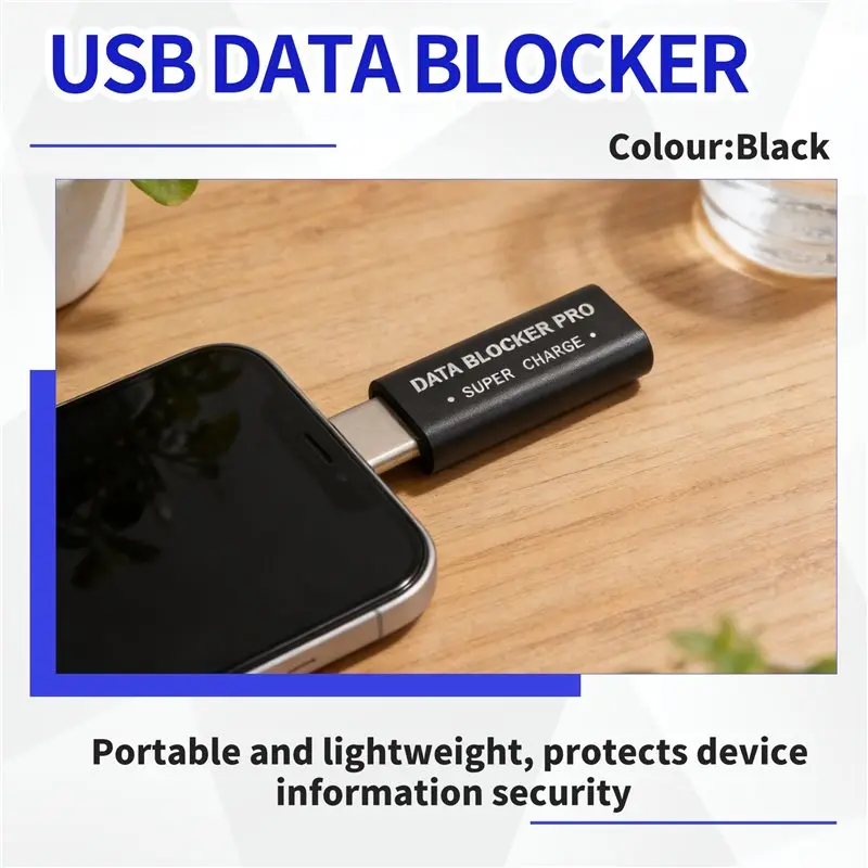 

A86P-4Pcs USB Data Blocker And USB-C Data Blocker Protect Against Juice Jacking Support Safe Quick Charge Stop Data Theft