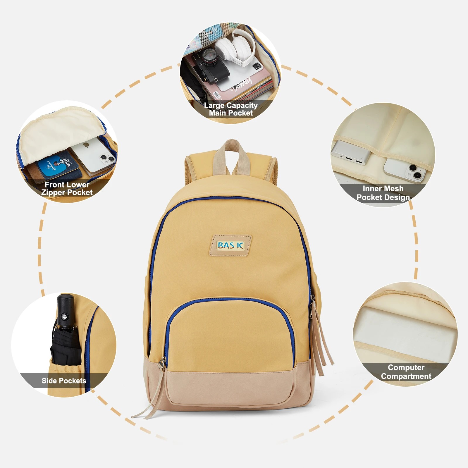 Fashion Big Student School Backpack Girl Boy School Bag, High Capacity Women Laptop Backpack Female Cute Leisure Travel Mochila