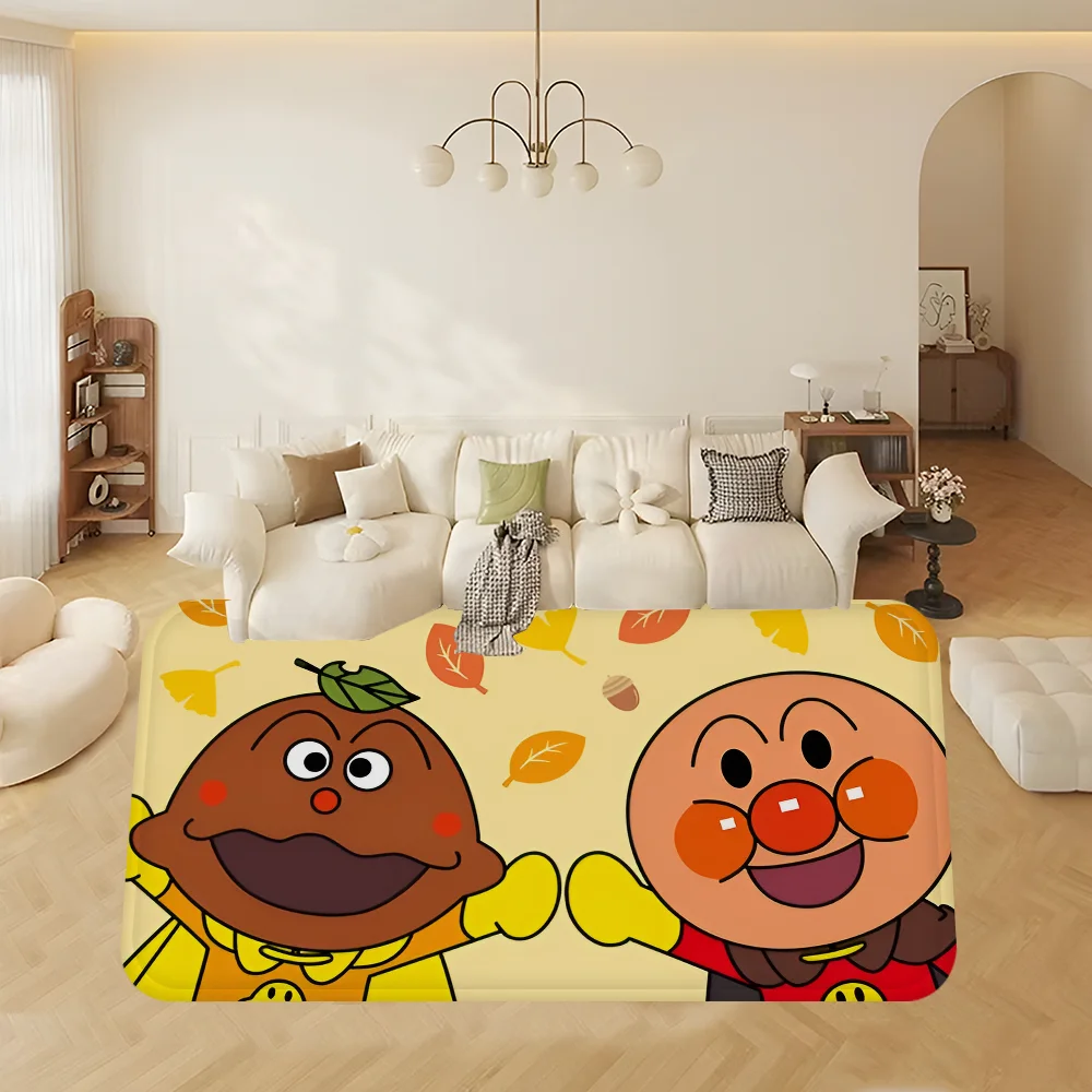 Children Doormats Anpanman Anime Floor Mat Bathroom Mat Kids Room Bedroom Decoration Balcony Anti-Slip Doormat Living Room