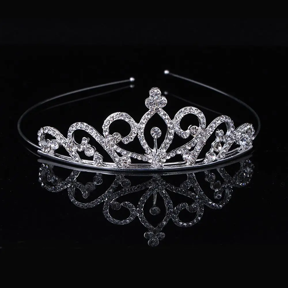 Children Crystal Wedding Tiaras Crowns Headband Kids Girls Bridal Crown Party Accessiory Bride Hair Jewelry Ornaments Headpiece