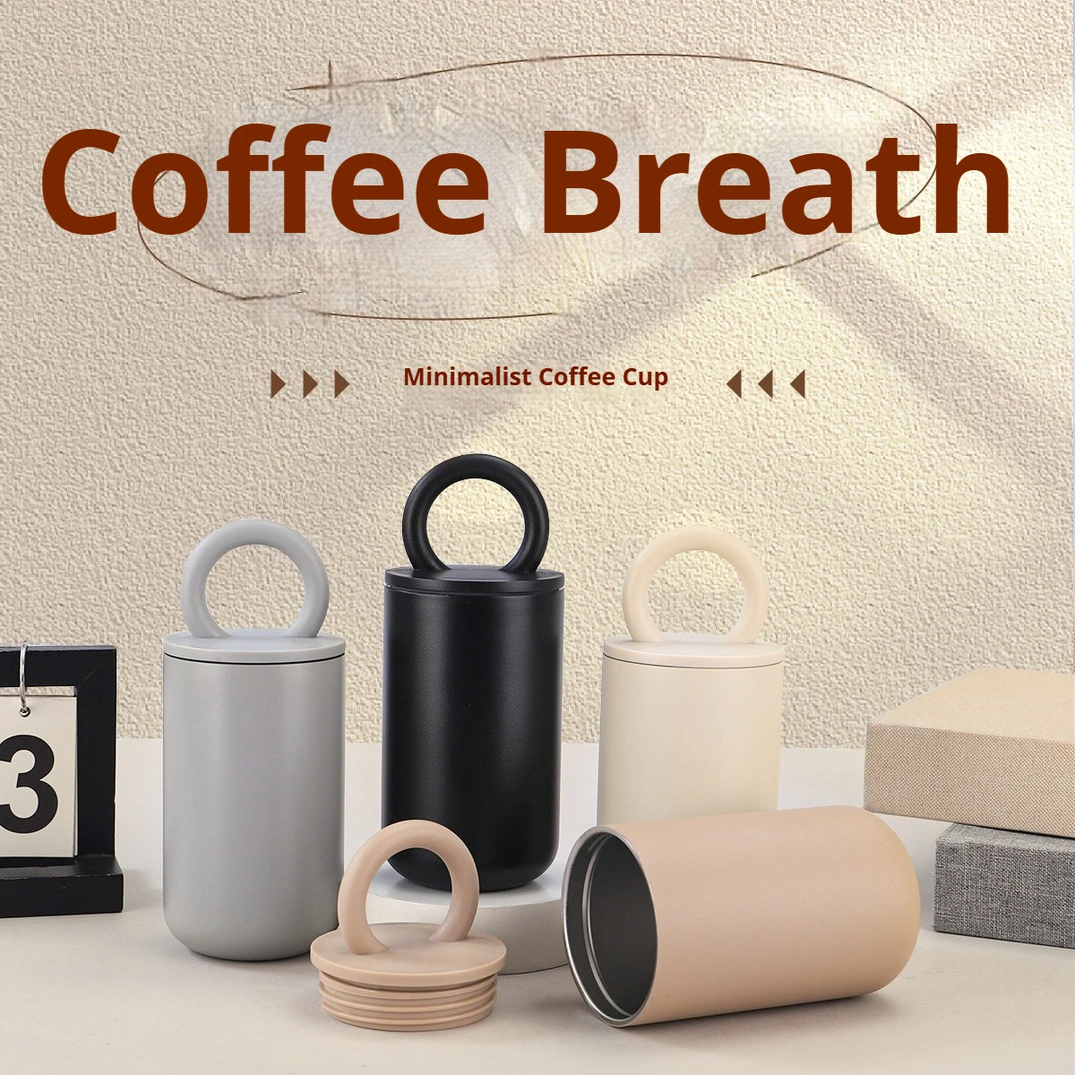 

304 Stainless Steel Insulated Cup, Double-layer Vacuum Ring Handheld Coffee Cup, Office Portable Handy Cup