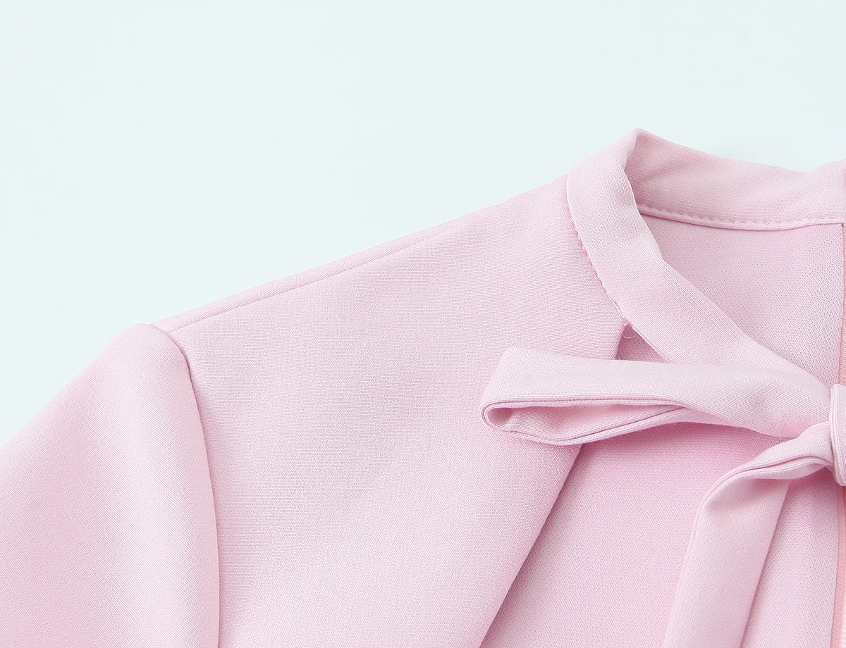 HH Elegantes Damenkleid mit Ausschnitt und Polka Dots, Lässiges Büro-Sommerkleid, Strand-Urlaubsmode, Partykleid mit Reißverschluss und Schleife, Mini-Kleid – Detail 5