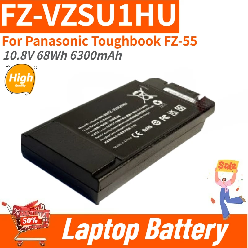 

100% New High Capacity FZ-VZSU1HU Laptop Battery 10.8V 68Wh 6300mAh for Panasonic Toughbook FZ-55 Brand New Replacement Battery