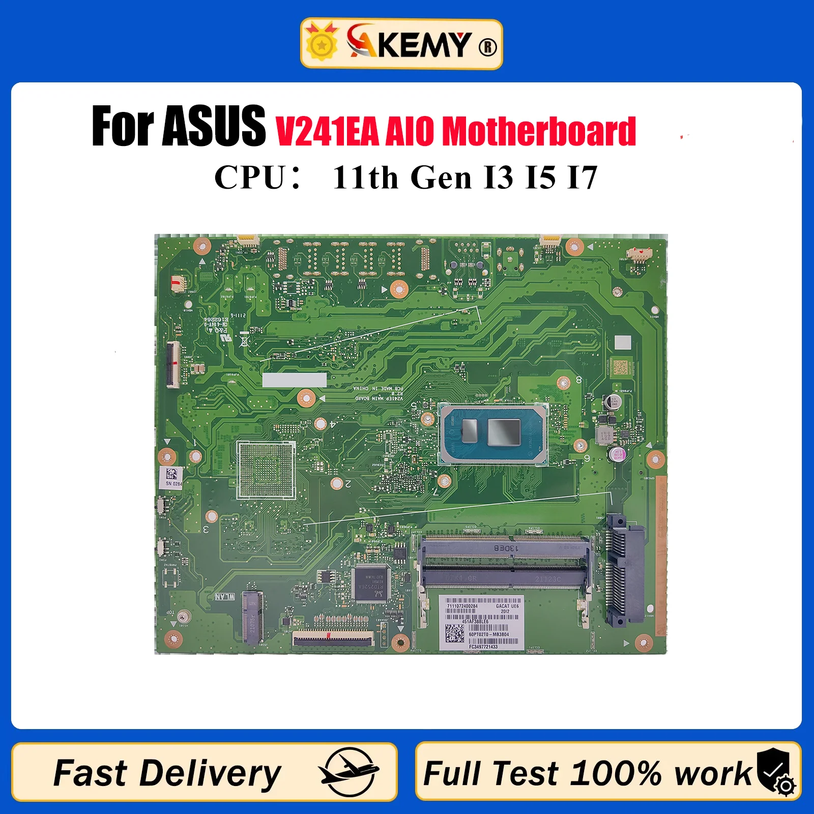 

Материнская плата V241EA для ASUS Vivo AiO V241E V241EA V241EP, материнская плата с процессором I3 I5 I7, 100% тестирование, ОК, быстрая доставка, высокое качество