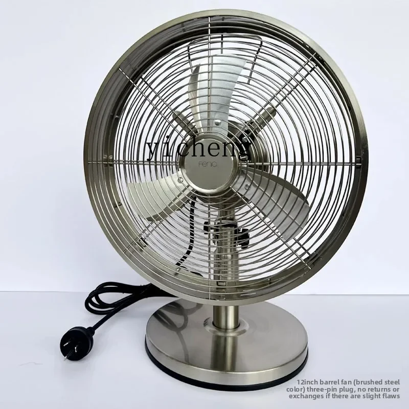 cc27 metal electric fan tube fan household table fan antique   swing head desktop