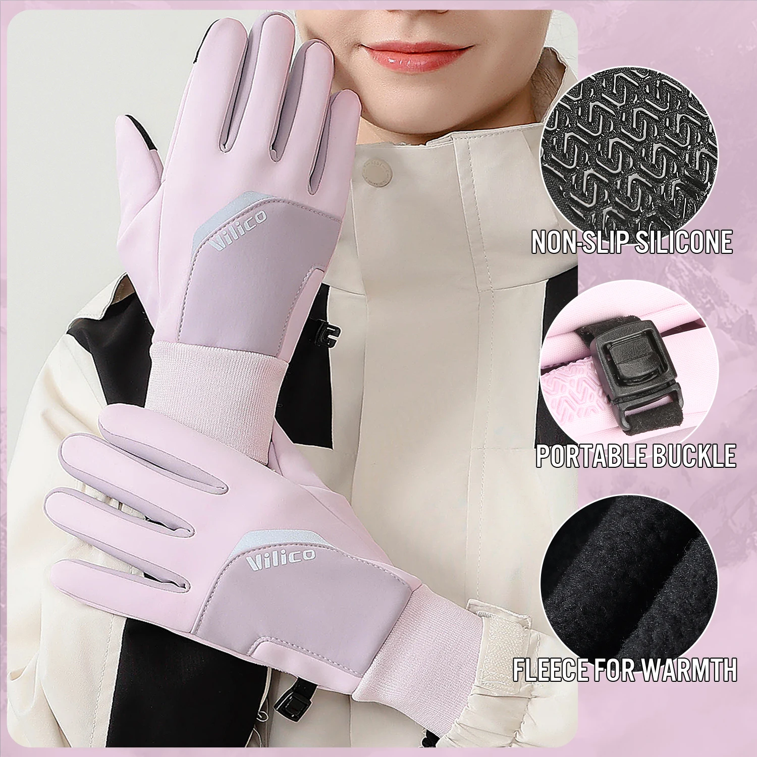 Wintersport Plus samt warme Handschuhe für Männer und Frauen Touchscreen Ski Radfahren Fahrrad Reiten kältebeständige Outdoor-Handschuhe
